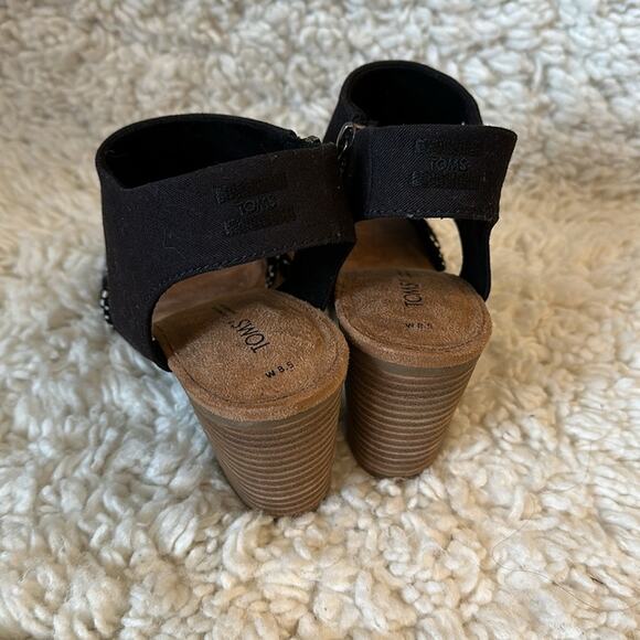 Black and White Boho Bohemian Neutral Heels - Picture 3 of 9